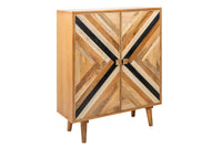 LONG ISLAND Massives Highboard 120cm Mangoholz mit aufwendiger Front