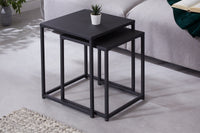 DURA STEEL Industrial side tables set of 2 40cm black metal