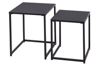DURA STEEL Industrial side tables set of 2 40cm black metal
