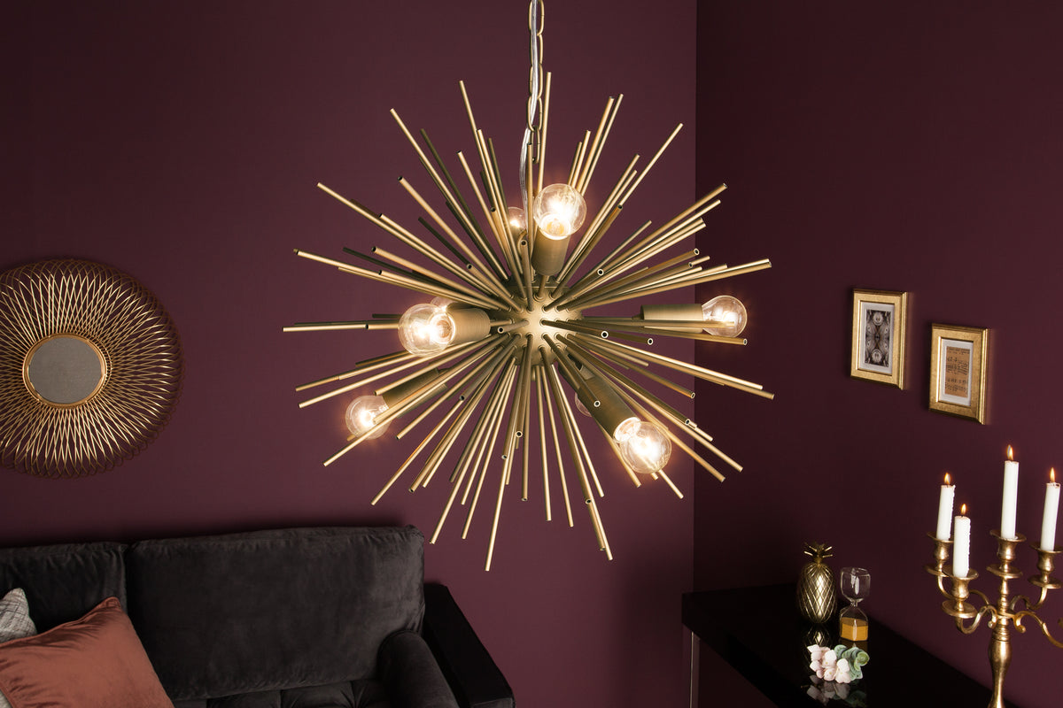 Elegante Hängeleuchte SUNLIGHT 50cm matt gold Hängelampe