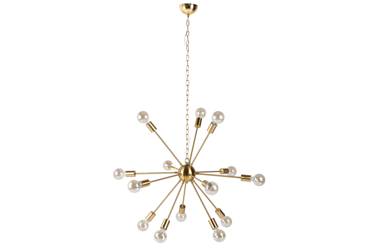Elegante Hängelampe SPUTNIK 87cm gold mit 14 Leuchtarmen