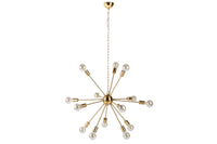 Elegante Hängelampe SPUTNIK 87cm gold mit 14 Leuchtarmen