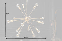 Elegante Hängelampe SPUTNIK 87cm gold mit 14 Leuchtarmen