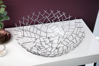 Design Schale STRUCTURE 45cm silber pulverbeschichtetes Metall