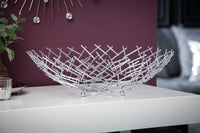Design Schale STRUCTURE 45cm silber pulverbeschichtetes Metall