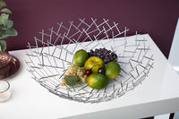 Design Schale STRUCTURE 45cm silber pulverbeschichtetes Metall