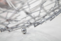 Design Schale STRUCTURE 45cm silber pulverbeschichtetes Metall