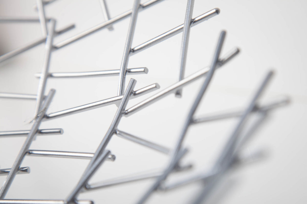 Design Schale STRUCTURE 45cm silber pulverbeschichtetes Metall