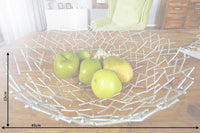 Design Schale STRUCTURE 45cm silber pulverbeschichtetes Metall