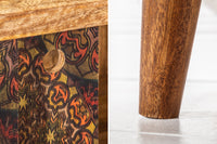 MANDALA Massives Sideboard 160cm Mangoholz bunt mit Schiebetüren
