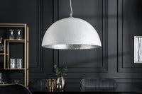 Elegante Design Hängeleuchte GLOW 50cm weiß silber Hängelampe