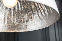 Elegante Design Hängeleuchte GLOW 50cm weiß silber Hängelampe