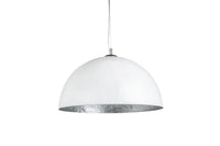 Elegante Design Hängeleuchte GLOW 50cm weiß silber Hängelampe