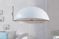 Elegante Design Hängeleuchte GLOW 50cm weiß silber Hängelampe