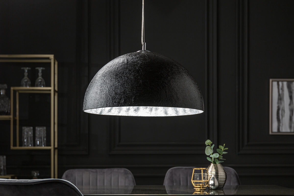 GLOW Elegante Design Hängeleuchte 50cm schwarz silber Hängelampe