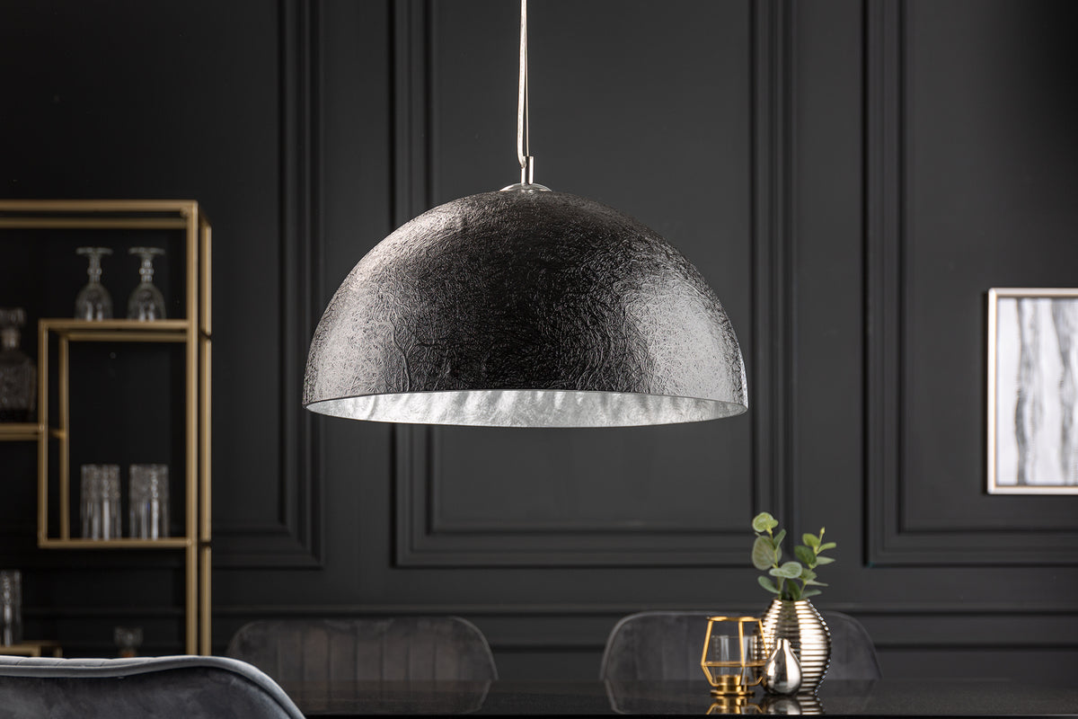 GLOW Elegante Design Hängeleuchte 50cm schwarz silber Hängelampe