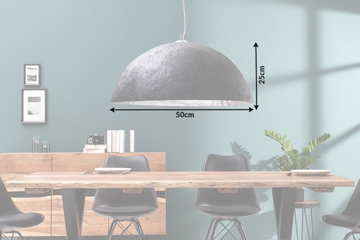 GLOW Elegante Design Hängeleuchte 50cm schwarz silber Hängelampe