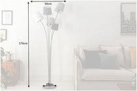 LEVELS Design Stehlampe 176cm schwarz grau mit 5 Leinenschirmen