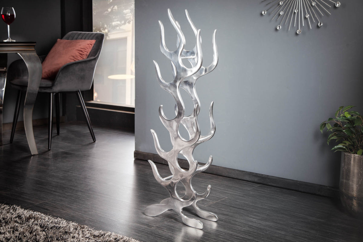 FLAME Modern wine rack 93cm silver for 9 bottles bottle holder