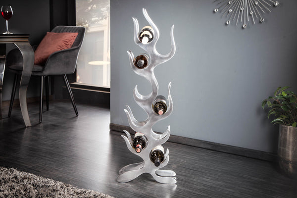 FLAME Modern wine rack 93cm silver for 9 bottles bottle holder
