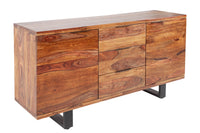 FIRE & EARTH Massives Sideboard 160cm Sheesham Stone Finish Palisander