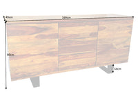 FIRE & EARTH Massives Sideboard 160cm Sheesham Stone Finish Palisander