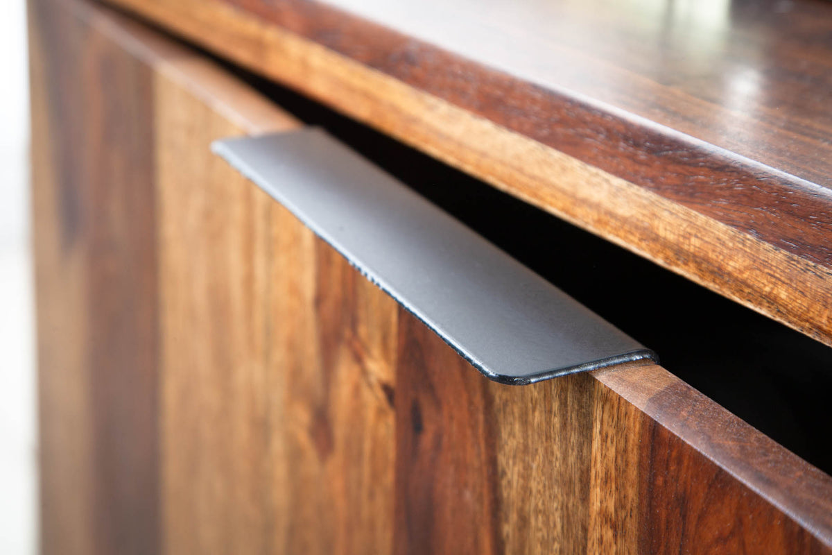 FIRE & EARTH Solid TV board 160cm Sheesham Stone finish rosewood