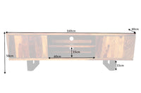 FIRE & EARTH Solid TV board 160cm Sheesham Stone finish rosewood