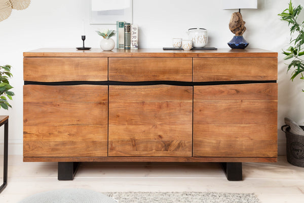 MAMMUT solid sideboard 160cm acacia metal tree edge