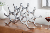 FLAME Modern wine rack 48cm silver for 10 bottles bottle holder