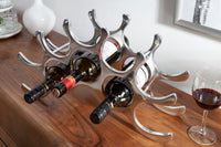 FLAME Modern wine rack 48cm silver for 10 bottles bottle holder