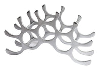 FLAME Modern wine rack 48cm silver for 10 bottles bottle holder