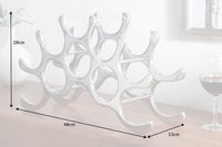 FLAME Modern wine rack 48cm silver for 10 bottles bottle holder