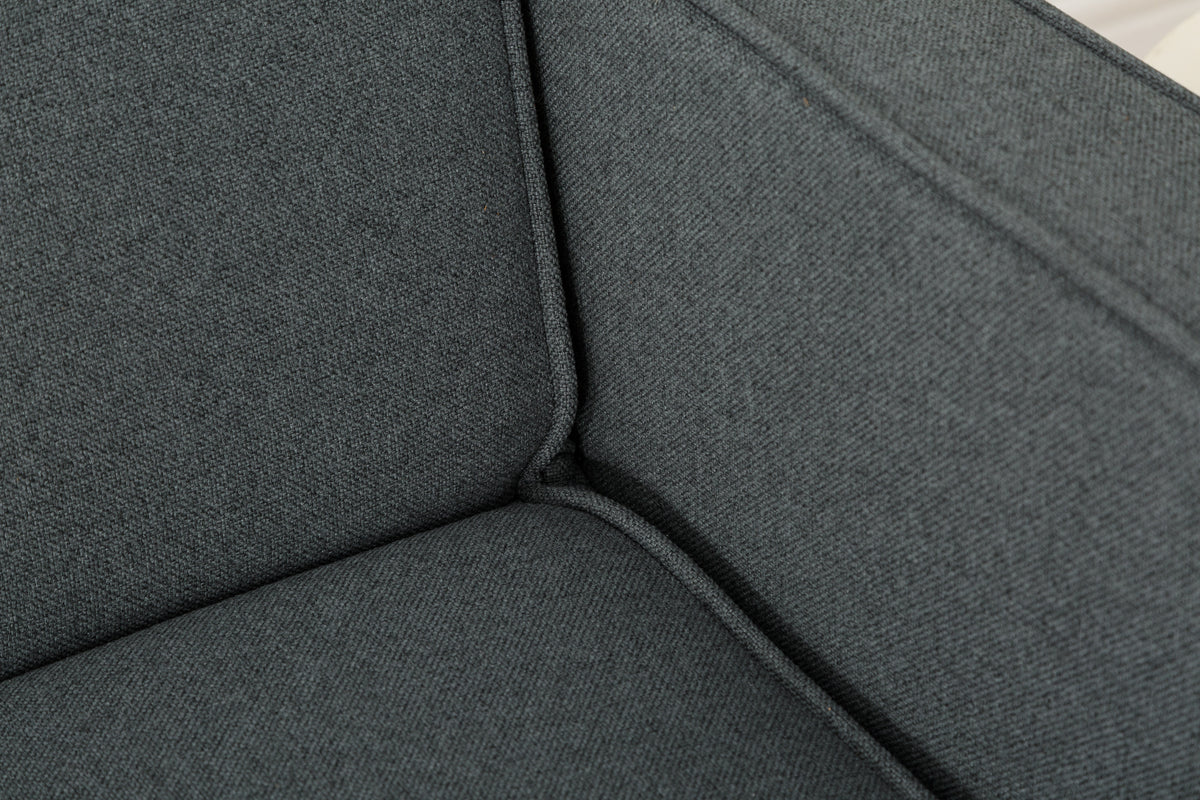 Design Schlafsofa SCANDINAVIA 210cm anthrazit grau Strukturstoff 3-Sitzer Holzfüße