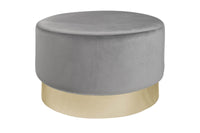 MODERN BAROCK Eleganter Hocker 55cm Samt silber gold Couchtisch