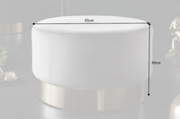 MODERN BAROCK Eleganter Hocker 55cm Samt silber gold Couchtisch