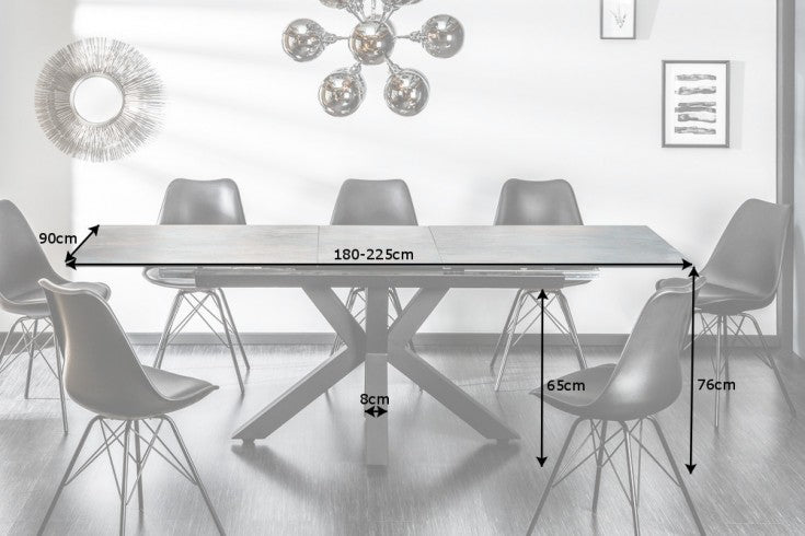 ETERNITY Ausziehbarer Design Esstisch 180-225cm Lava Keramik made in Italy