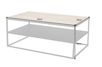 APARTMENT Industrial Couchtisch 95cm Eiche geölt mit zweiter Ablage