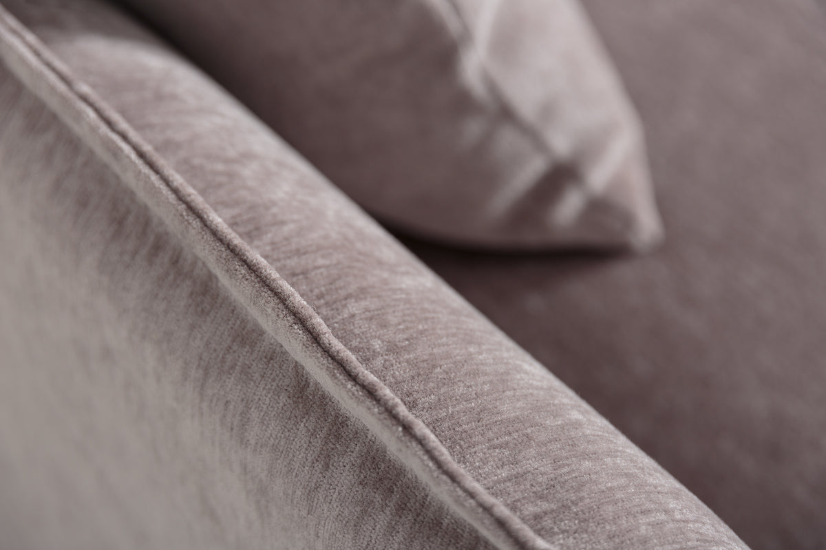 HEAVEN Großes Ecksofa 255cm taupe Samt inkl. Kissen Landhausstil