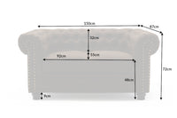 Chesterfield 2er Sofa 150cm Samt 2-Sitzer mit Knopfheftung und Federkern