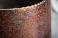 2er Set Blumentopf FLOWERS Metall kupfer geflammt