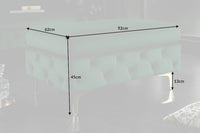 MODERN BAROCK Chesterfield Sitzhocker 92cm smaragdgrün Samt Fußhocker
