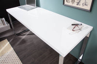 WHITE DESK Modern desk 140cm white high gloss office table