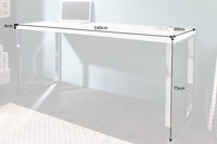 WHITE DESK Modern desk 140cm white high gloss office table