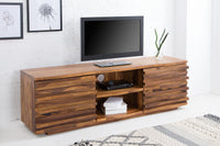 RELIEF Solid TV lowboard 150cm Sheesham wood with elaborate front