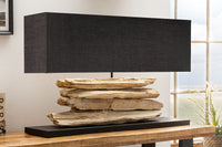 RIVERINE Handcrafted table lamp 80cm black driftwood table lamp
