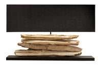RIVERINE Handcrafted table lamp 80cm black driftwood table lamp