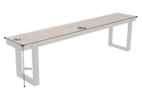 Moderne Garten Sitzbank TAMPA LOUNGE 180cm Aluminium Holz-Design wetterfest Outdoor