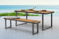 Moderne Garten Sitzbank TAMPA LOUNGE 180cm Aluminium Holz-Design wetterfest Outdoor