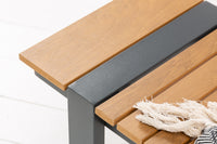 Moderne Garten Sitzbank TAMPA LOUNGE 180cm Aluminium Holz-Design wetterfest Outdoor